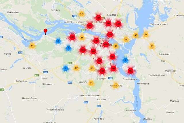 Днепряне могут общаться с городской властью посредством интерактивной карты на сайте горсовета