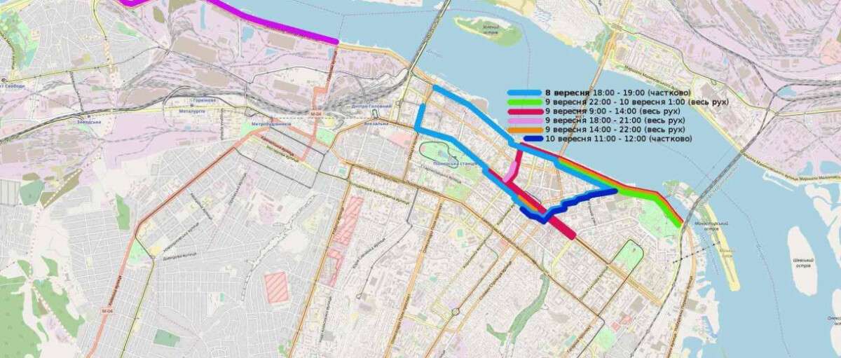 В сети появилась карта перекрытия дорог на День города