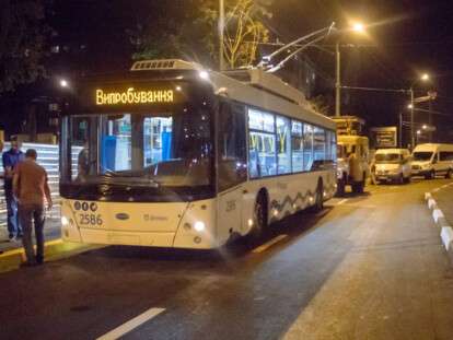 В Днепре ночью запустили первый пробный троллейбус на жилой массив Сокол