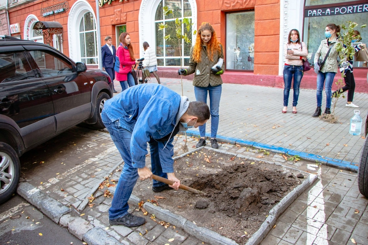 Акция продолжается: в Днепре озеленяют парковочные зоны