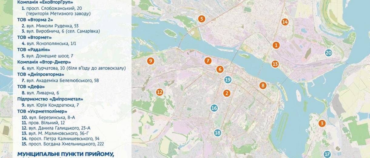 У Дніпрі з’являться 5 муніципальних пунктів прийому вторсировини