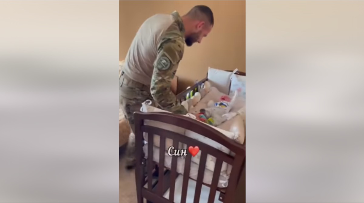 Опубликовано видео первой встречи бойца ВСУ с новорожденным сыном