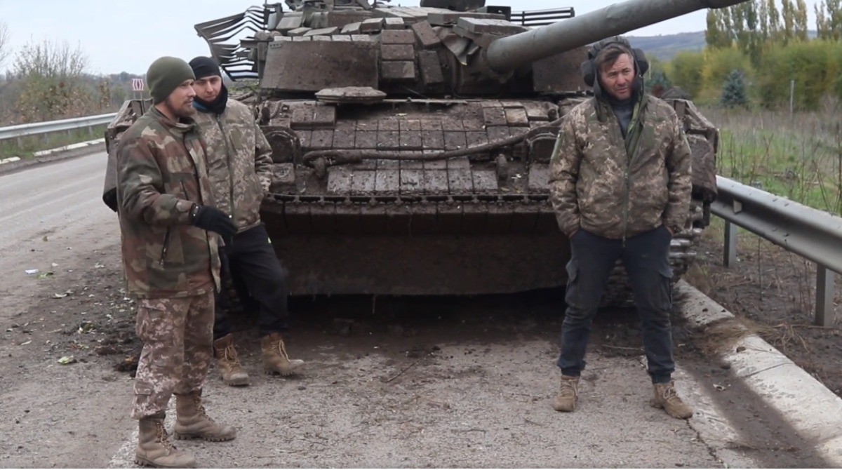 Бійці бригади з Дніпропетровської області показали танковий бій на Бахмутському напрямку. Відео