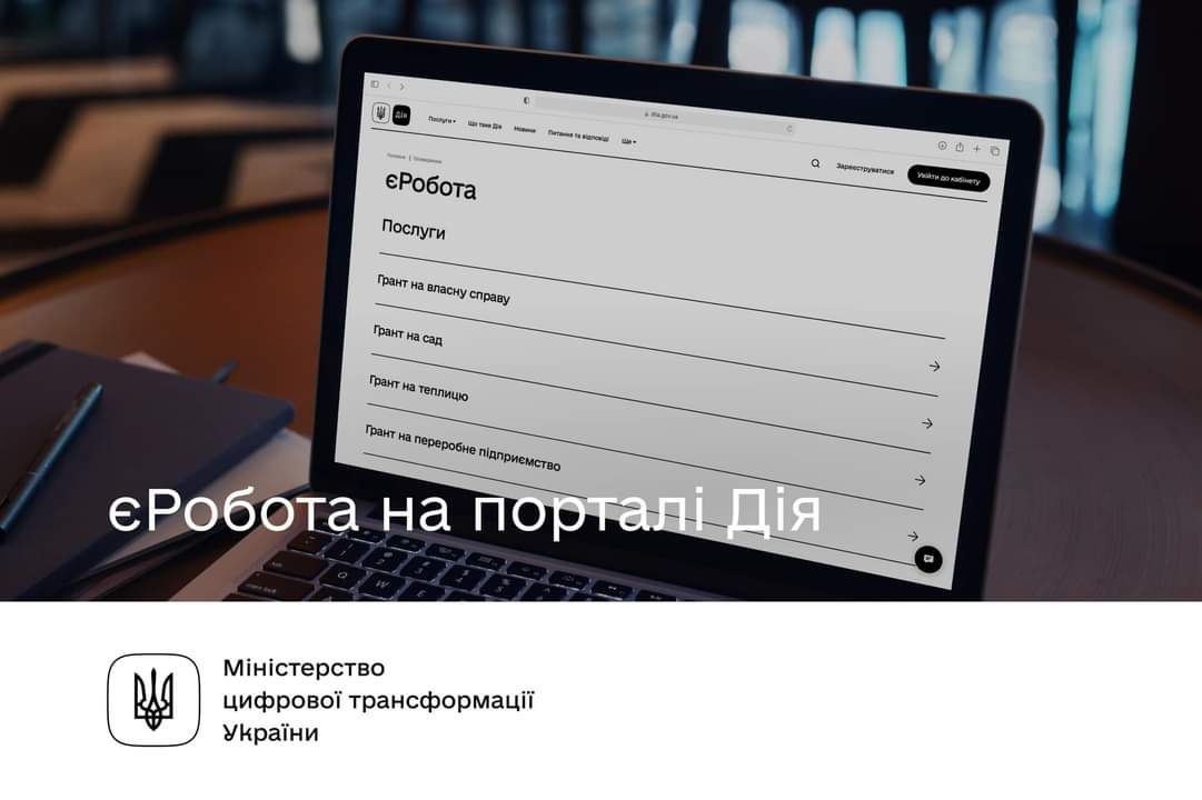 Уряд запровадив проєкт єРобота: подавайте заявку на отримання гранту на порталі Дія