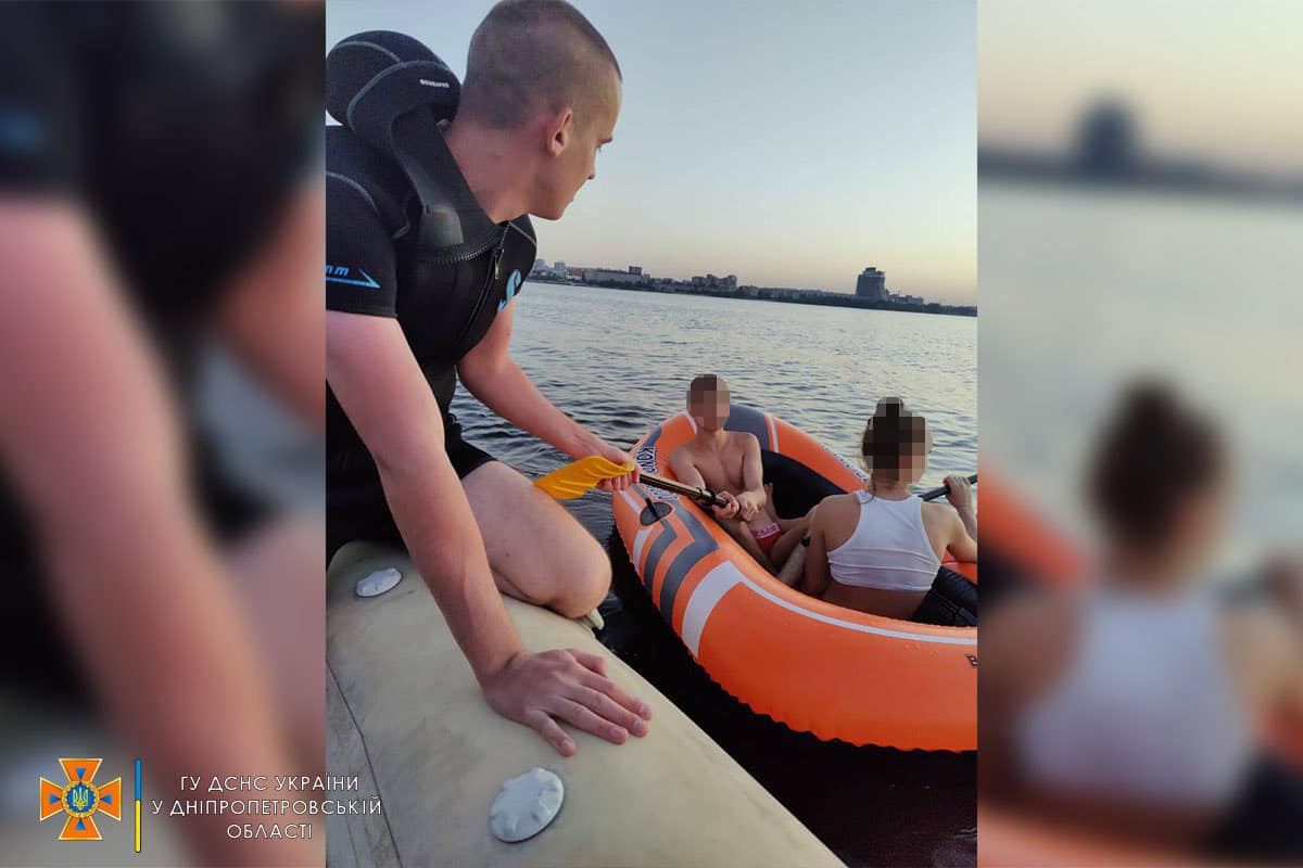 У Дніпрі на річці біля Парку Сагайдак унесло течією гумовий човен з підлітками