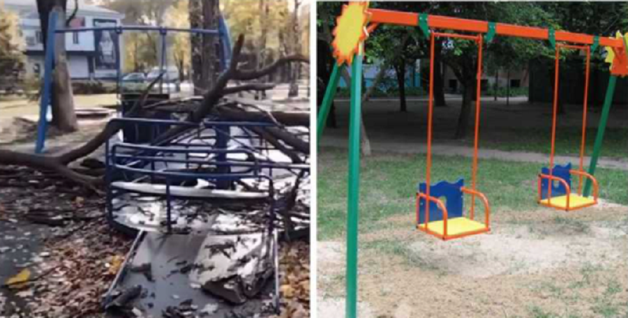 В Кривом Роге на 4-летнюю девочку, которая каталась на качелях, упало дерево (ФОТО)