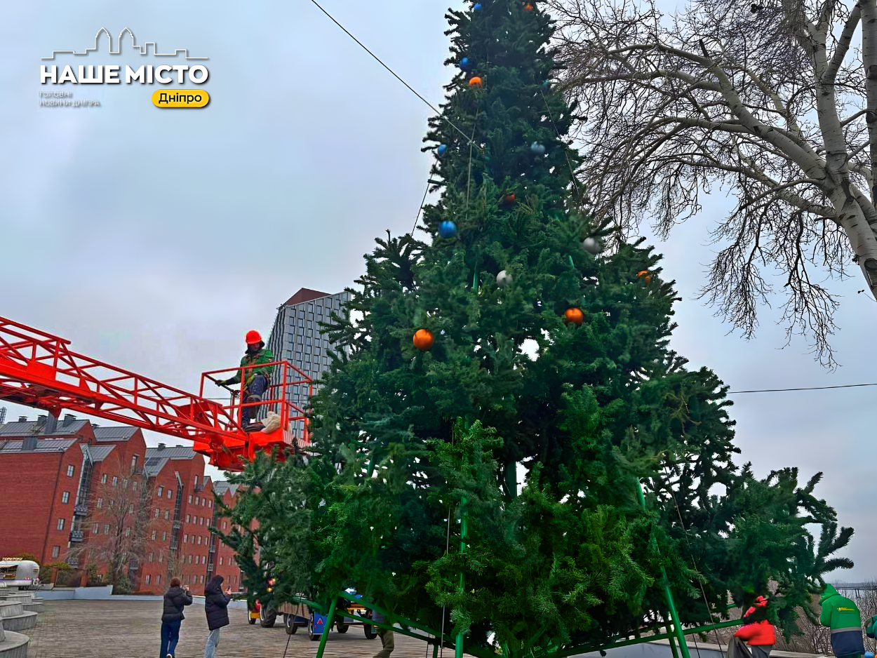 У Дніпрі встановили головну новорічну ялинку