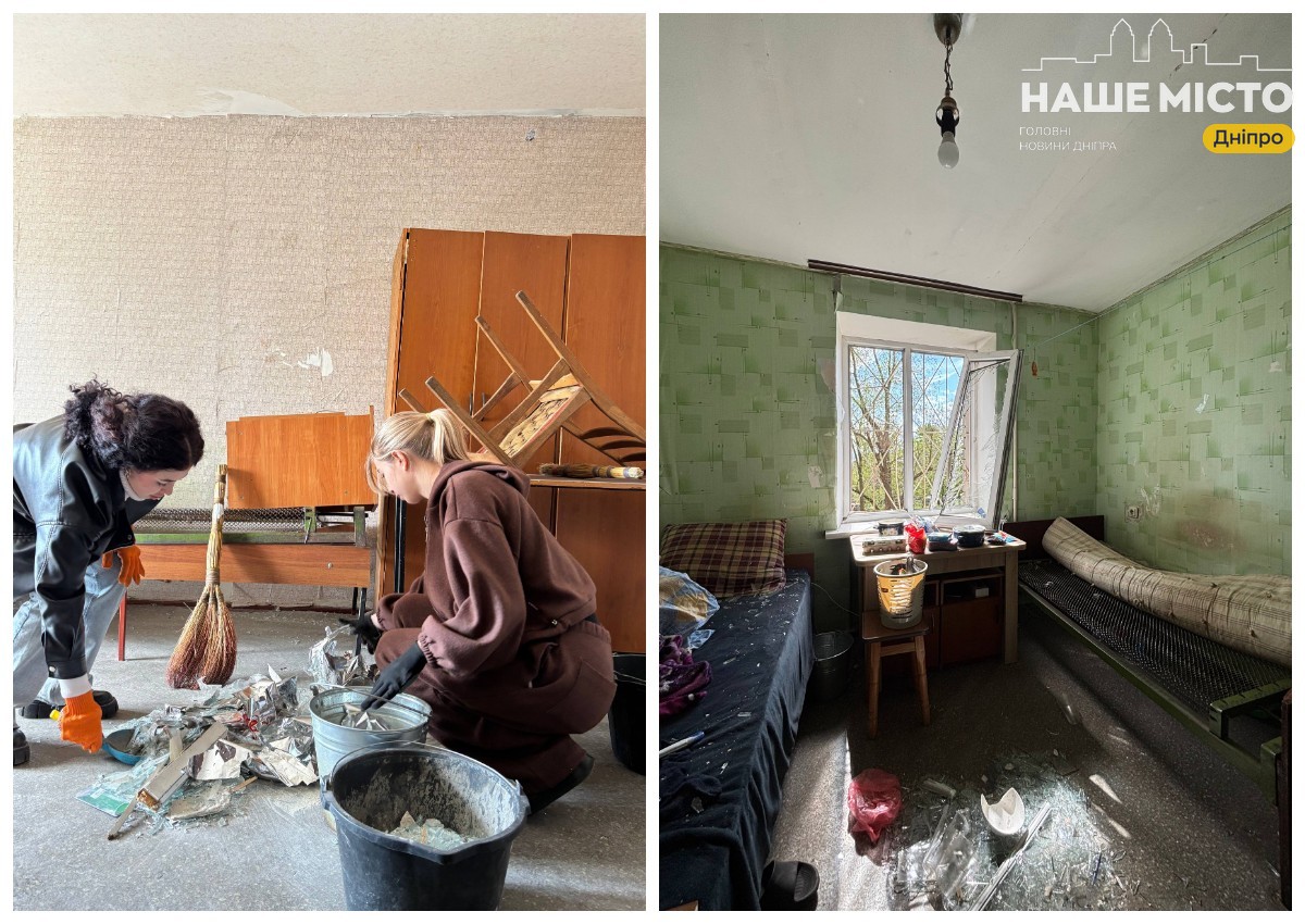 Студенти Дніпра долучилися до прибирання наслідків ворожої атаки
